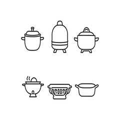basic outline style egg boiler kitchen gadget vector art