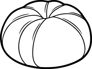 Floor cushion outline vector illustration, line art