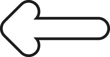 Left arrow icon for undo and return. Clean UI element for flow and history.