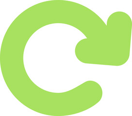 A clockwise rotating arrow in a hand-drawn circular style. Ideal for illustrating reload, repeat, or rotation in user interface designs.