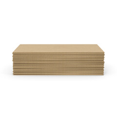 Stack of MDF particle boards isolated on transparent background