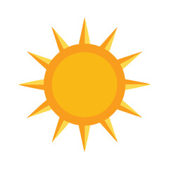 Flat Design Summer Sun Symbol