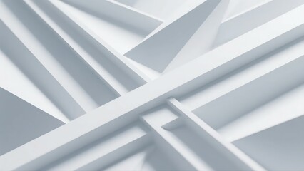 Abstract White Geometric Lines and Planes in a Minimalist Design