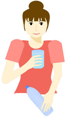 Woman maintain their health by drinking enough clean water to meet their body's needs