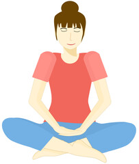Woman is practicing meditation for inner calm and mental well-being