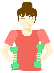 Woman preserve their health through strength training