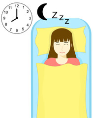 Woman maintain her health by going to bed early