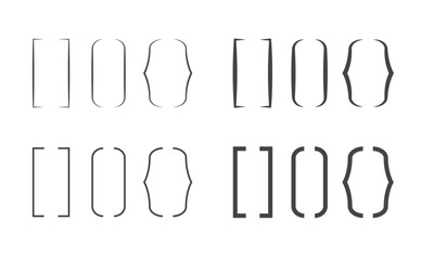 Parenthesis icons set. Vector illustration