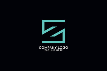 vector logo design, letter S forming box abstract lineart business logo, letter Z lineart logotype, 