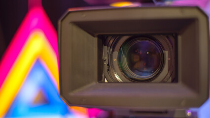 TV camera on stage before the performance.