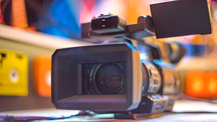 TV camera on stage before the performance.