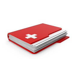 Medical file folder isolated on transparent background