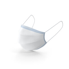 Medical face mask isolated on transparent background