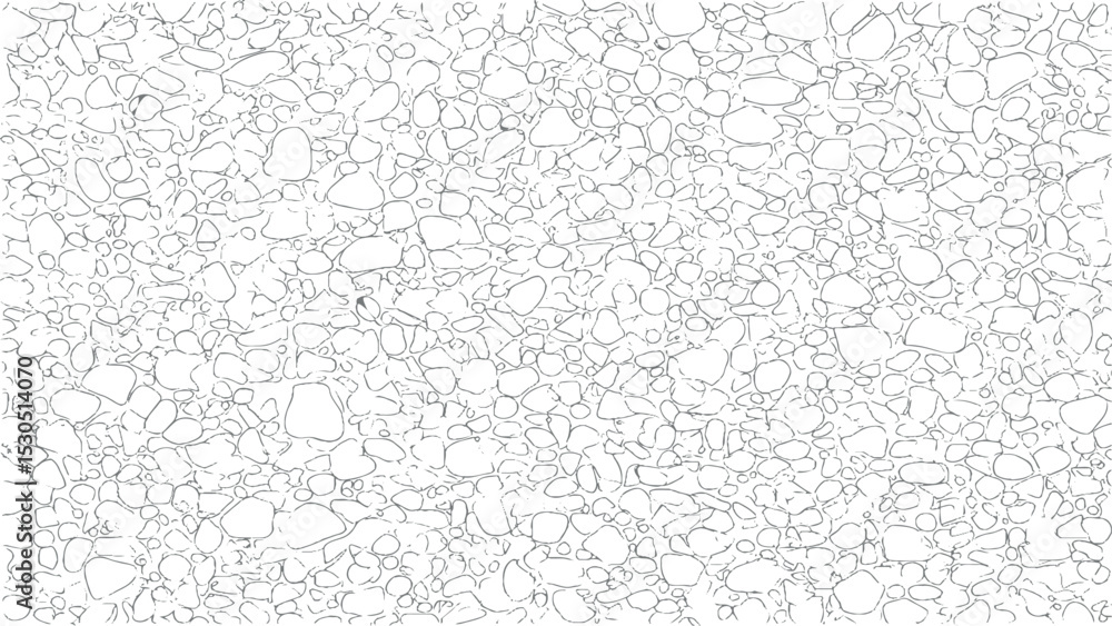 Poster seamless vector pattern of hand drawn irregular stone pebble texture on transparent background for a