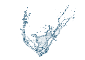 カーブした青い抽象的な水しぶき