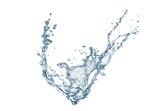 カーブした青い抽象的な水しぶき