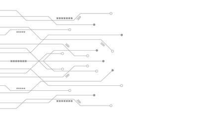 Vectors White Abstract geometric dots and lines connection circuit concept. Vector social network and connecting concept.