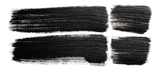 Abstract black paint strokes arranged in a grid pattern