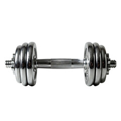 Naklejka premium Chrome Dumbbell: Fitness Equipment, Weight Training, Exercise