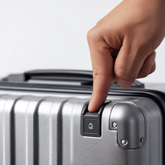 Locking travel suitcase luggage security check finger pressing lock travel ready for trip one hundred character