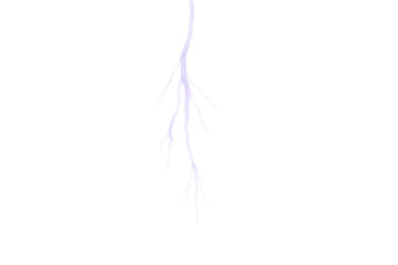 Purple lightning Thunderstorm Strikes Lightning Bolt Effects on cutout and transparent background