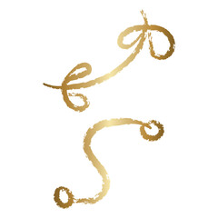 Gold Swirling Lines Icon Vector Design