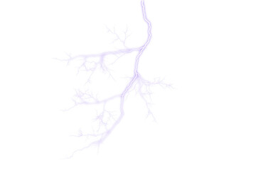 Purple lightning Thunderstorm Strikes Lightning Bolt Effects on cutout and transparent background