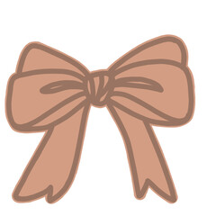 brown nude ribbon bow