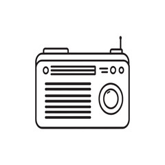 Classic fm radio outline drawing modern vector artwork