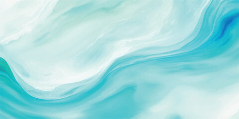 A soothing ocean-inspired watercolor painting in gentle blue and green shades. Abstract and flowing, ideal for relaxing visuals and branding.
