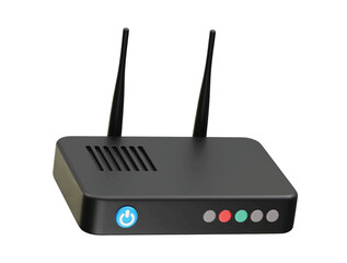 Wireless router icon 3d rendering illustration 