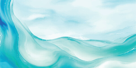 Minimalist watercolor background in blue and green with fluid ink-style texture. Stylish and clean, perfect for modern design projects.
