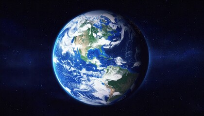 Fototapeta premium 宇宙空間に浮かぶ青い地球の全景