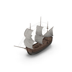 Medieval wooden ship isolated on transparent background © Realistic PNG