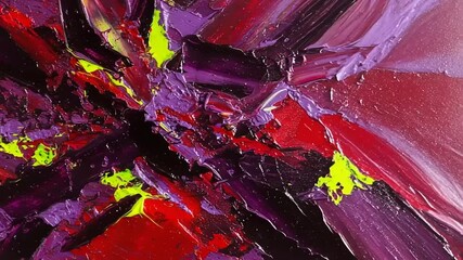 Abstract explosion of vibrant colors with dynamic brush strokes creating a sense of movement - Powered by Adobe