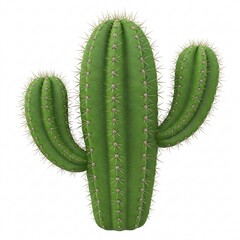 A tall green cactus stands alone, showcasing its characteristic ribs and spines,