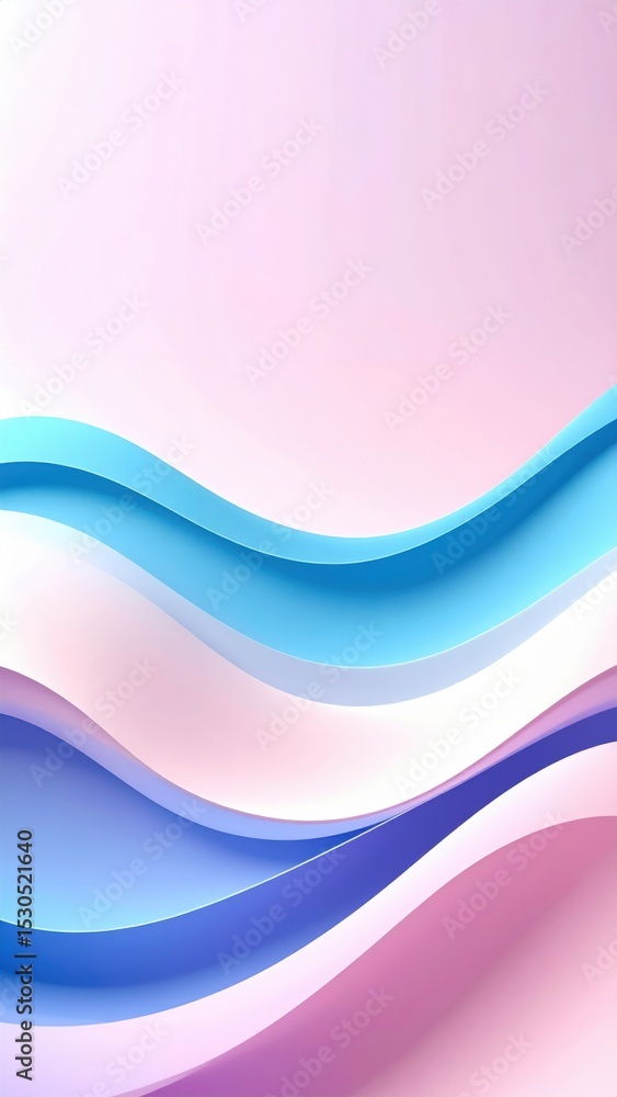 Poster dynamic waves design abstract background graphic art soft color palette serene environment modern ae