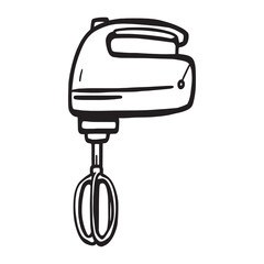 clean hand mixer linear icon cooking equipment graphic