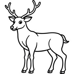 Elegant reindeer line art silhouette for christmas designs