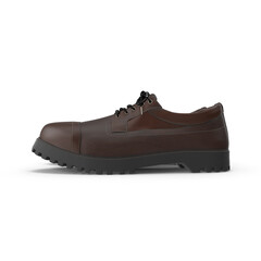 Brown men's shoes isolated on transparent background