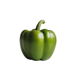 Vibrant Green Bell Pepper A CloseUp Studio Shot isolated on transparent background