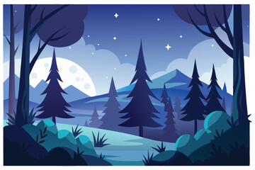 Fototapeta premium Midnight forest