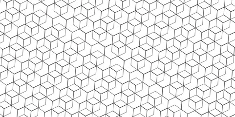 Seamless pattern with hexagon square cube geometric pattern shapes grid metal element texture design. abstract tiles gradient science web tech connection triangle diamond honeycomb.