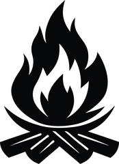 Vector fire icon featuring a burning flame symbol, perfect for danger signs or hot design elements