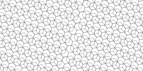Seamless pattern with hexagon square cube geometric pattern shapes grid metal element texture design. abstract tiles gradient science web tech connection triangle diamond honeycomb.
