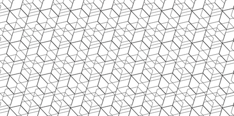 Seamless pattern with hexagon square cube geometric pattern shapes grid metal element texture design. abstract tiles gradient science web tech connection triangle diamond honeycomb.