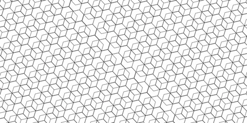 Seamless pattern with hexagon square cube geometric pattern shapes grid metal element texture design. abstract tiles gradient science web tech connection triangle diamond honeycomb.