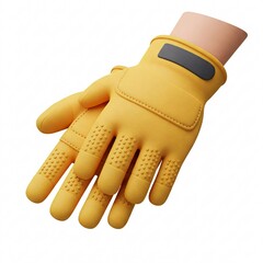 Bright yellow cycling gloves with black accents,