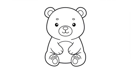 Obraz premium Cute Cartoon Bear with Big Nose and Soft Ears