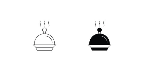 food tray set icon with white background vector stock illustration